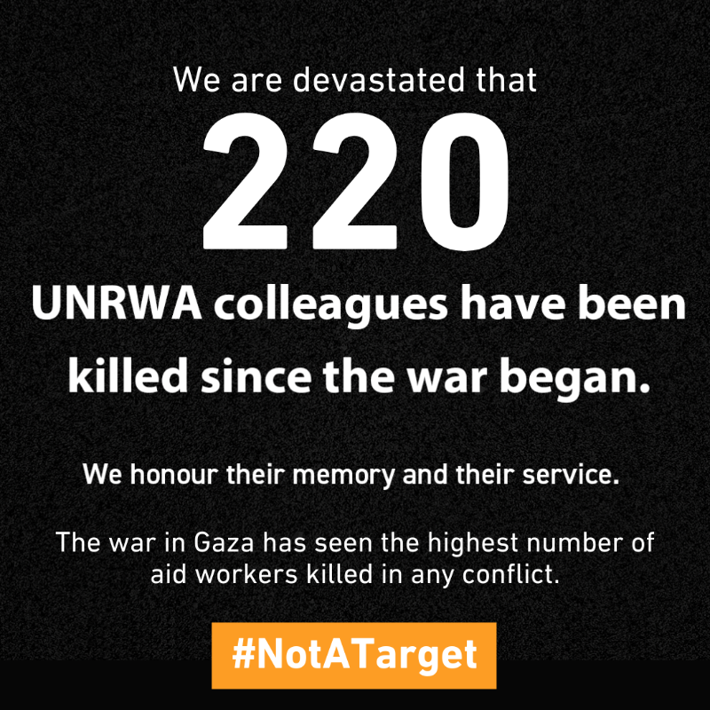 UNRWA's tweet photo. 🔹 Six @UNRWA staff were killed in our school hit in Nuseirat on 11 September

🔹 At the end of the first round of the polio campaign, over 560,000 children were vaccinated across the #GazaStrip

🔹 At least 220 UNRWA colleagues have been killed in #Gaza since the war began