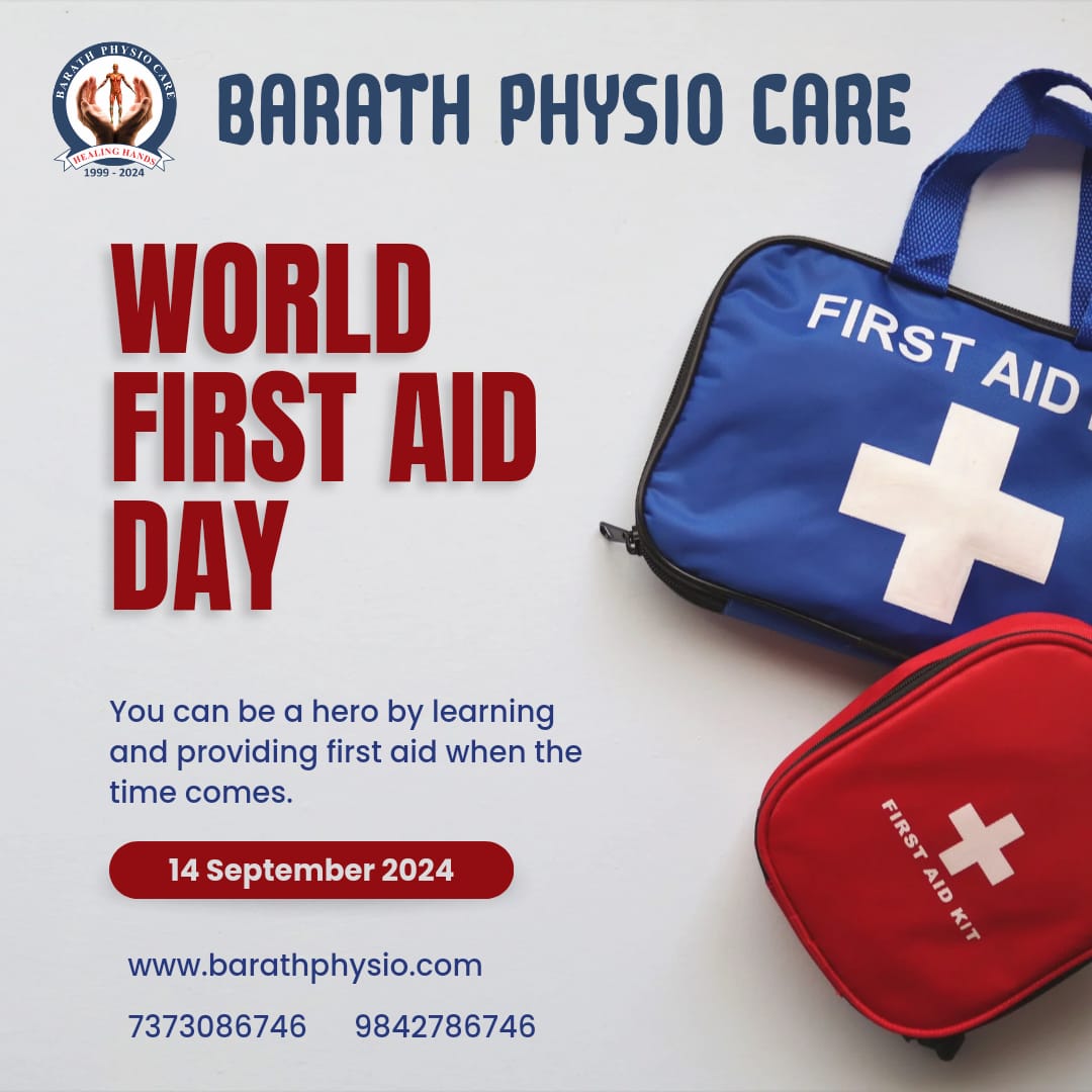 BarathPhysio's tweet photo. World First Aid Day  2024! 
 Promoting awareness on the importance of first aid knowledge and practice in our daily lives. Theme "First Aid and Sports," highlighting the crucial role first aid plays in saving lives https://t.co/1zcTPol1wy  #barathphysio
#physioinsalem #physiocare https://t.co/7SmidAXSs2