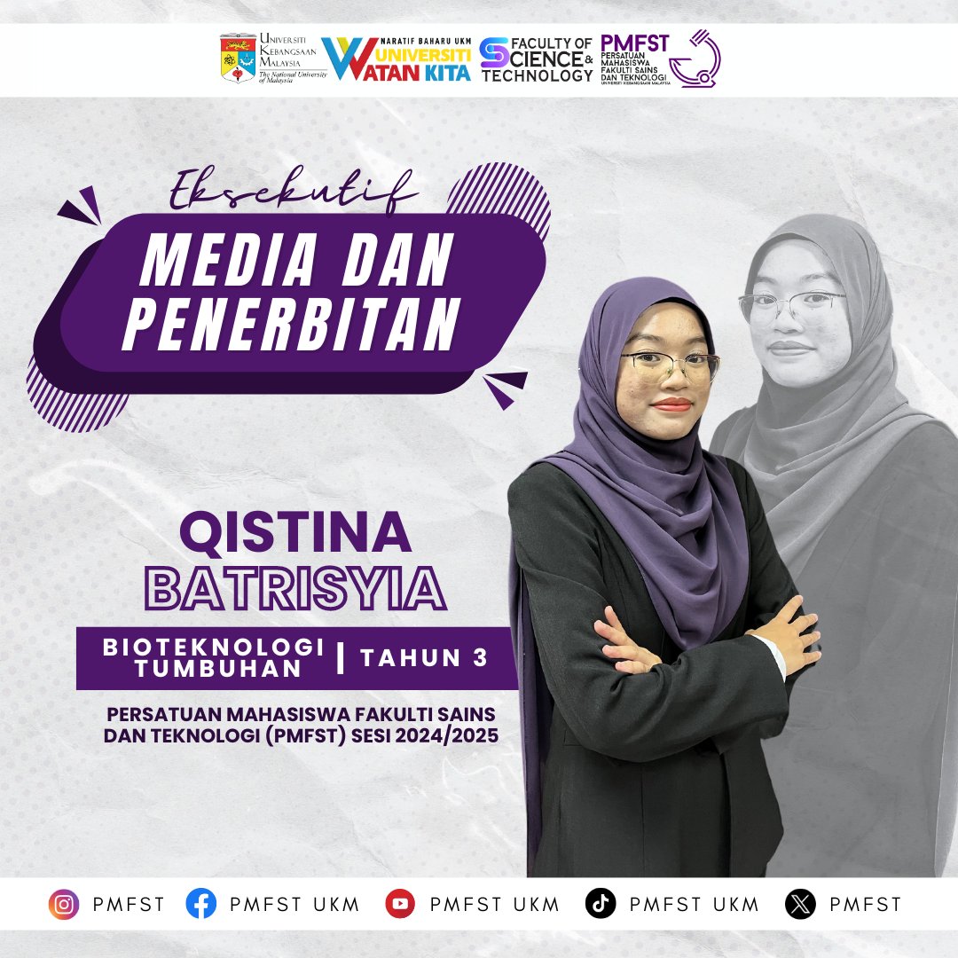 pmfst's tweet photo. [BARISAN KEPIMPINAN
PERSATUAN MAHASISWA FAKULTI SAINS DAN
TEKNOLOGI SESI 2024/2025]

Memperkenalkan barisan kepimpinan Persatuan Mahasiswa Fakulti Sains dan Teknologi (PMFST)  Sesi 2024/2025. https://t.co/8PyWFY8y4m