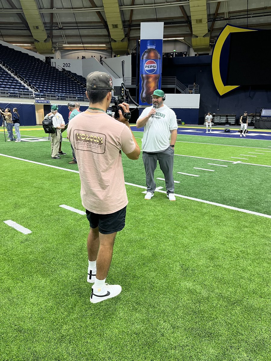 Post game on field interviews with senior running back Jadon Wetzel and head coach Mickey Clements. The Flagstaff Eagles defeated the Winslow Bulldogs 34-7, and will take on the Desert Sunrise Golden Hawks next Friday 9/20