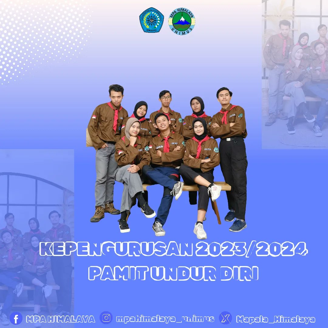 Mapala_Himalaya's tweet photo. Assalamu'alaikum Wr.Wb.
Salam Lestari !!! 🌱

Sudah tak terasa satu periode kepengurusan terlewati. Terima kasih banyak atas semua dukungan dan partisipasinya selama ini yang telah dilakukan bersama. 

Kami segenap kepengurusan periode 2023/2024 pamit undur diri. Bye - bye👋 https://t.co/W7BDGI7bG6