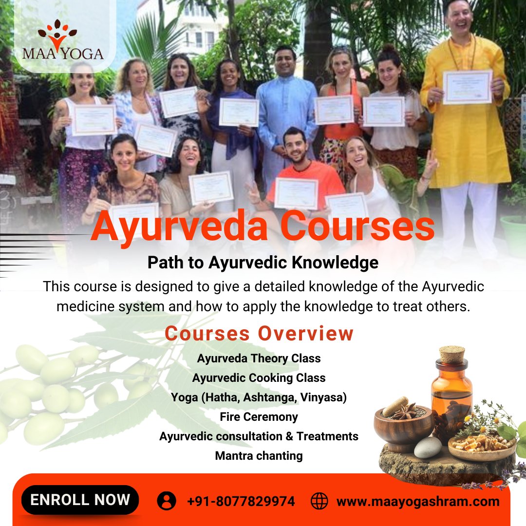 Engage yourself in the wisdom of Ayurveda with our comprehensive courses in Rishikesh. These courses offer in-depth knowledge of ancient practices that promote holistic health and wellness. Learn how to apply Ayurvedic principles to enhance your lifestyle and well-being.