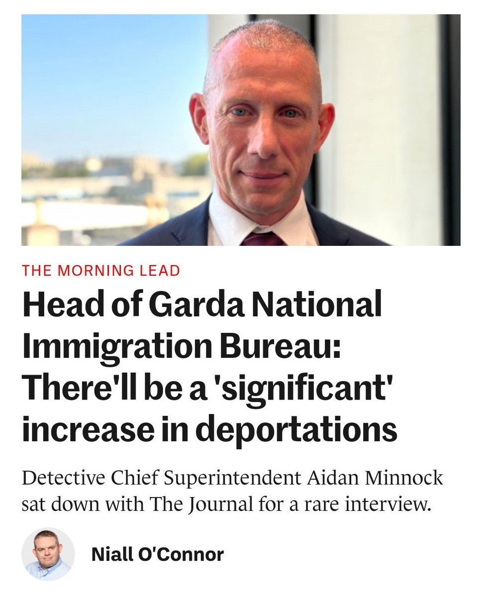 caulmick's tweet photo. THE HEAD OF the Garda National Immigration Bureau (#GNIB) has said he expects a ‘significant increase’ in the number of deportation orders in the coming months as a result of changes in how An Garda Síochána and the Department of Justice work.
Niall O'Connor

https://t.co/W8sDO8Qw1P