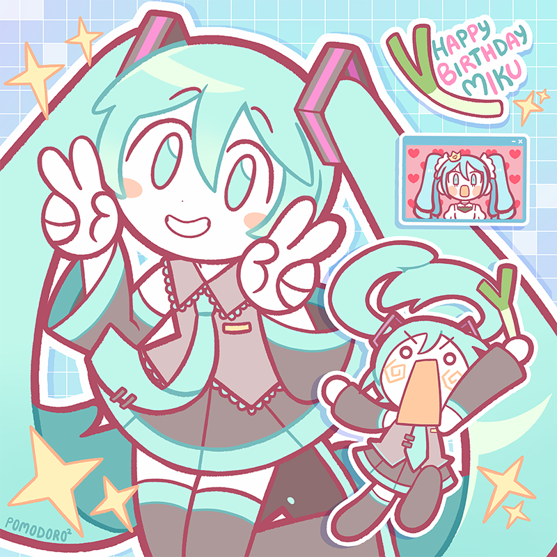 i couldn't make something for her birthday, but i wanted to do something anyway 🩵🩵

#初音ミク