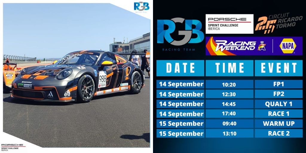 RGB_Races's tweet image. 🔥RACE DAY🔥
📍 @circuitvalencia
🏆 @porsche_sprint #PorscheSprintChallengeIberica
🏎️#988 Jorge RAMÍREZ 

14SEP
⏱️Qualifying 14:45
🚥17:40 Race 1
15SEP
⏱️Warm Up 09:40
🚥13:10 Race 2

#PSCI #Valencia #RGB #Racing #Team #Porsche #992 #automovilismo #carreras