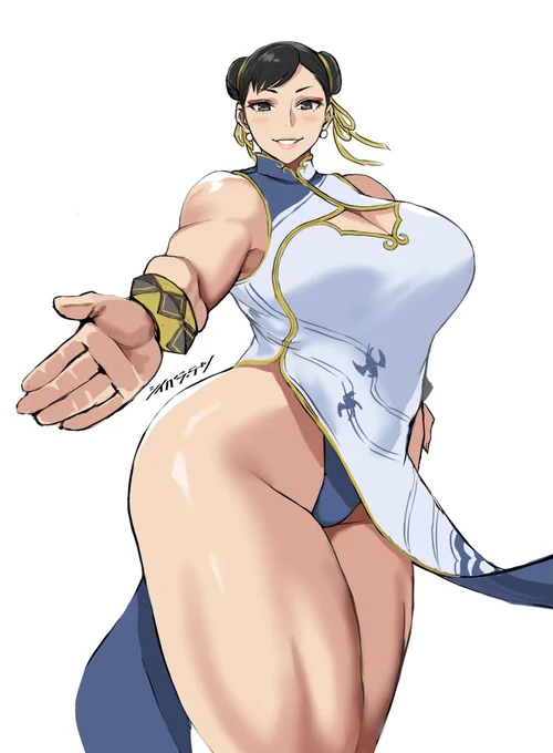 ノースリーブでレギンス履いてない春麗さん 