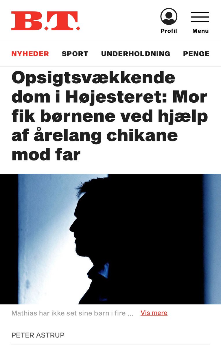I sidste måned afsagde Højesteret en opsigtsvækkende dom! En mor vandt bopælsretten til sine to børn ved hjælp af fire års chikane og falske anklager. Faren vurderes som en god og empatisk forælder, men er blevet holdt fra børnene i 4 år. 1/3
#dkpol 

bt.dk/samfund/opsigt…
