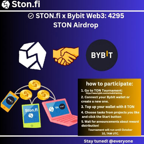 Ibn_Musa_'s tweet photo. Stonfiers! Join us at the TON Tournament by Bybit, featuring a $200,000 token prize pool and exclusive rewards from top TON projects. Compete, complete challenges, and win! @ston_fi @bud_crypto @blockchain @cryptonews https://t.co/N4At5mBIxg