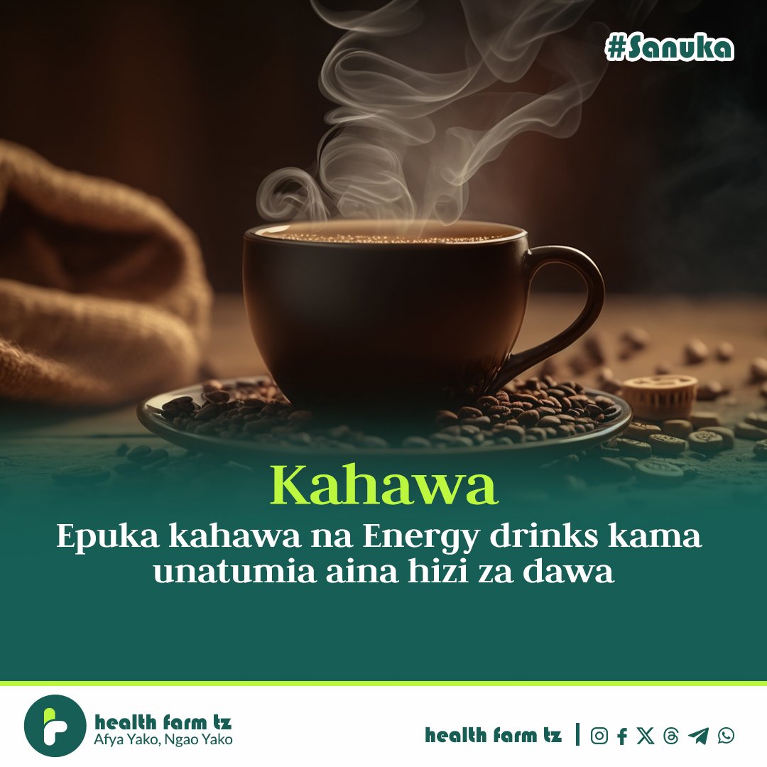 health_farm_tz's tweet photo. DAWA AMBAZO HUPASWI KABISA KUZITUMIA NA KAHAWA AU ENERGY DRINK.
🧵 https://t.co/YyunVXjKxI