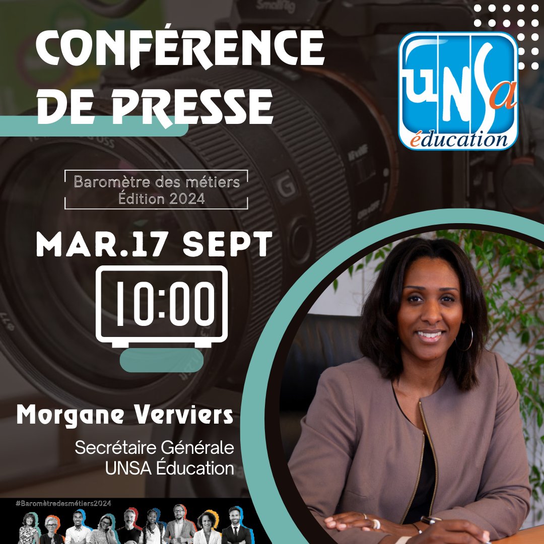 L'Unsa Éducation présente mardi les résultats du 12ème baromètre Unsa des métiers #éducation #jeunesse #sports #culture #ESR consacré à la place du travail dans la société. L'écart entre métier rêvé et métier vécu et l'exposition aux risques psychosociaux au cœur de cette édition