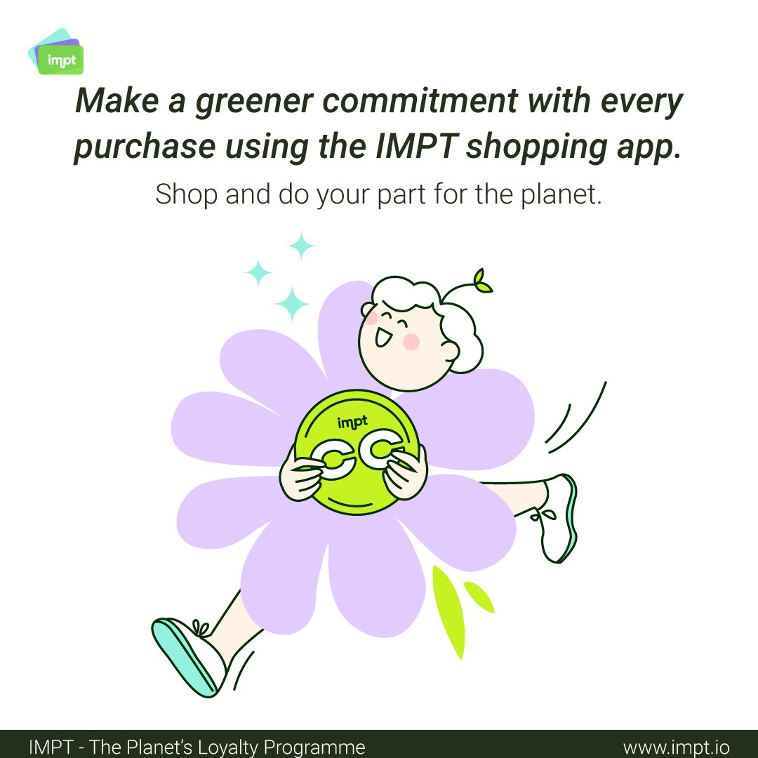 IMPT_token's tweet photo. Greener Commitments
Make a greener commitment with every purchase using the IMPT shopping app. Shop and do your part for the planet.

🍏 Apple: https://t.co/q16xzZcRuW
🤖 Android: https://t.co/QqBS9qHqY3

#Sustainability #IMPT #ShopGreen https://t.co/7KoR88Rq2e