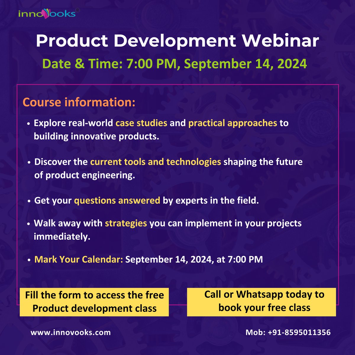 innovooks's tweet photo. Join our FREE Product Development Webinar
ποΈ Date: September 14, 2024
π Time: 7:00 PM
Limited spots available!
Register Now: https://t.co/6gWOfmNJUo
#Innovooks #ProductDevelopment #Webinar #Engineering #Innovation #TechTools #CareerGrowth #FreeWebinar #mechanical #engineer https://t.co/8tnySiNIrh