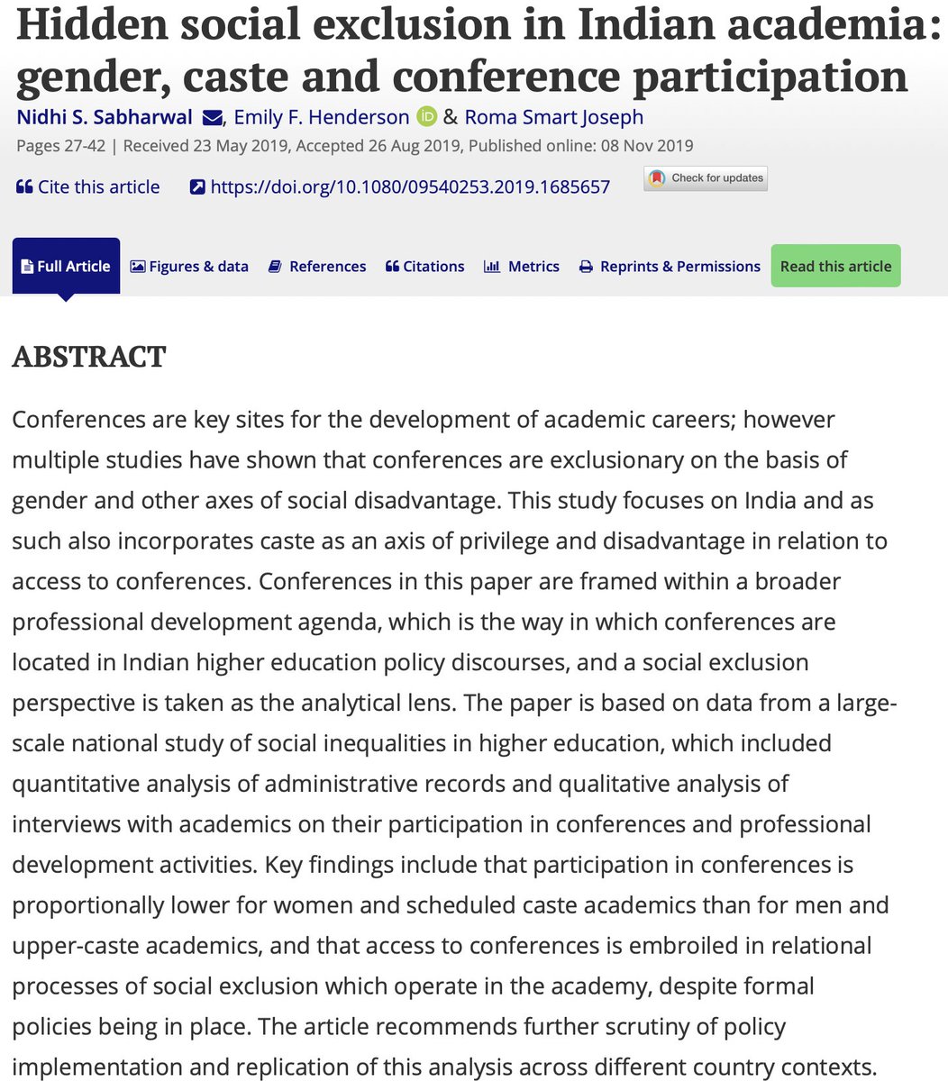 Dr. Reeteka Sud (Bluesky: reeteka.bsky.social) (@reeteka) on Twitter photo Myriad of ways that #genderbias operates in Indian academia.
Incredible work in this area also by <a href="/biaswatchindia/">BiasWatchIndia</a>
nature.com/articles/s4200… Myriad of ways that #genderbias operates in Indian academia.
Incredible work in this area also by <a href="/biaswatchindia/">BiasWatchIndia</a>
nature.com/articles/s4200…