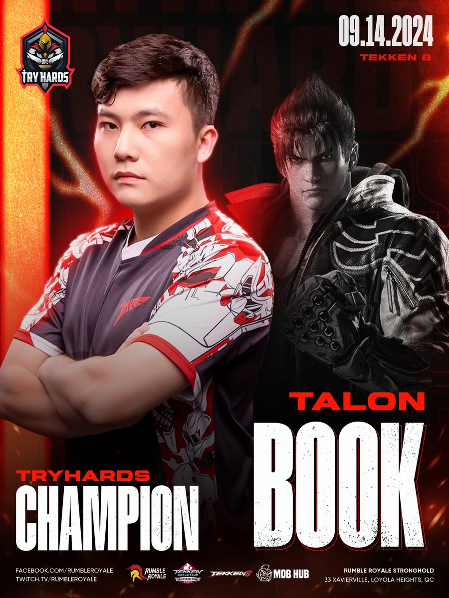 RUMBLE ROYALE (@rumbleroyaleph) on Twitter photo HAILING ALL THE WAY FROM πΉπ!!
Congratulations to <a href="/booknopparut/">TALON | Book</a>, our TRYHARDS Tekken 8 September CHAMPION! π
#REIGNSUPREME #TRYHARDS #Tekken8 HAILING ALL THE WAY FROM πΉπ!!
Congratulations to <a href="/booknopparut/">TALON | Book</a>, our TRYHARDS Tekken 8 September CHAMPION! π
#REIGNSUPREME #TRYHARDS #Tekken8