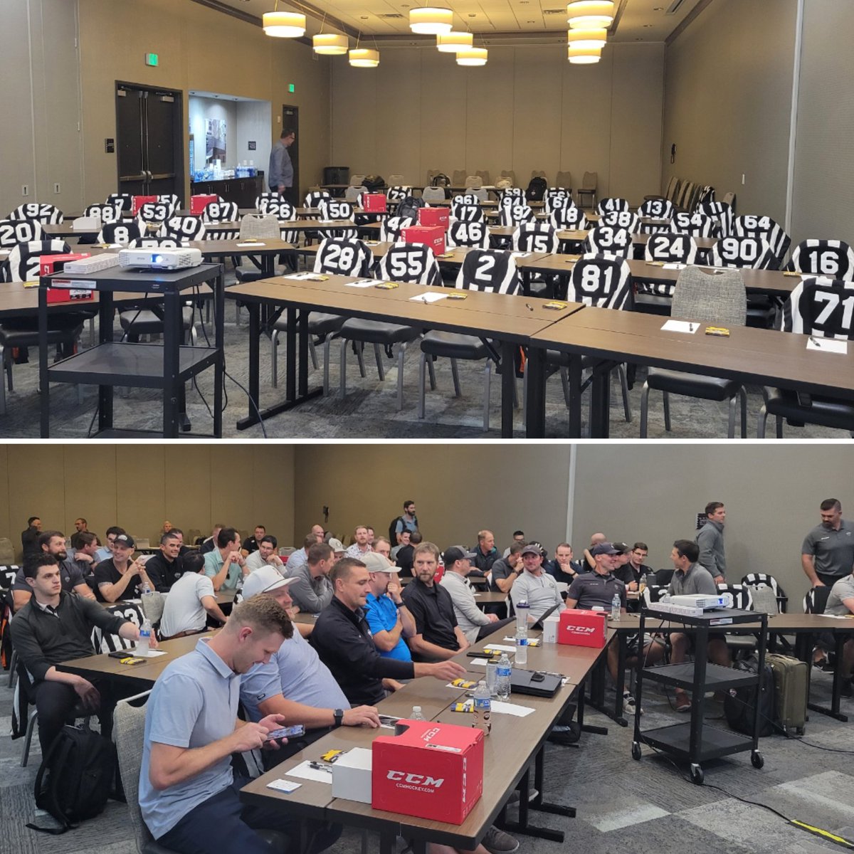 Earning their stripes. Day 1 of <a href="/TheNCHC/">The NCHC</a> officiating camp ✔️