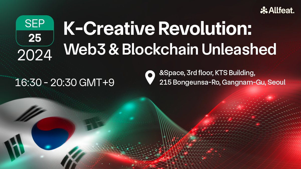 FEAT (@feat_ai) on Twitter photo 🎶 Join us at MU:CON 2024 🎶
💿 K-Creative Revolution: Web3 & Blockchain Unleashed!
✨ Explore the future of K-culture with top minds in Web3. Don't miss panel discussions, startup pitches & more. Hosted by Allfeat & <a href="/numbersprotocol/">Numbers Protocol</a>.
🎤 See you on Sep 25! 🌐 #MUCON2024 #Web3 🎶 Join us at MU:CON 2024 🎶
💿 K-Creative Revolution: Web3 & Blockchain Unleashed!
✨ Explore the future of K-culture with top minds in Web3. Don't miss panel discussions, startup pitches & more. Hosted by Allfeat & <a href="/numbersprotocol/">Numbers Protocol</a>.
🎤 See you on Sep 25! 🌐 #MUCON2024 #Web3
