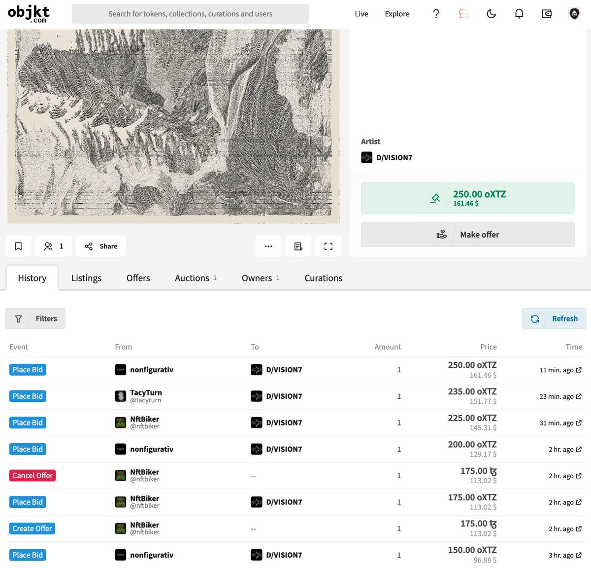 One hour remaining... 🔥🔥🔥

objkt.com/tokens/KT1V4HX…