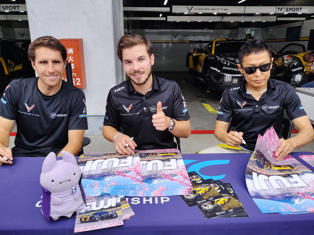 PlatinumStar77's tweet photo. TFスポーツのドライバーさんたちとマモノさん
#WEC #WECjp #6HFuji 
#もくもくねね
#TFSPORTS https://t.co/cOVnOYNnl7