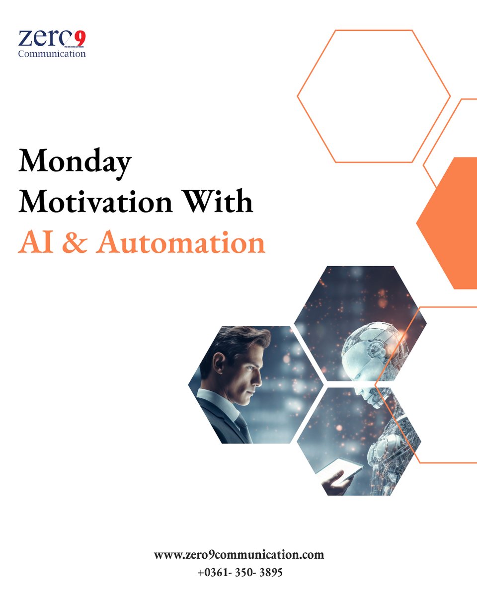 zero9com's tweet image. Start the week with AI and automation. How is your business leveraging these technologies? #mondayinspiration  #TechAndBusiness #DigitalInnovation #BusinessGrowth