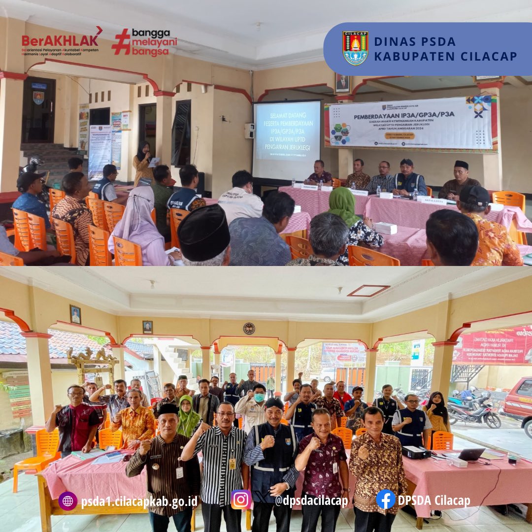 Pemberdayaan IP3A/GP3A/P3A Daerah Irigasi Kewenangan Kabupaten di Wilayah UPTD Pengairan Jeruklegi  Tahun 2024
Kamis, 12 September 2024
Balai Desa Cilibang, Kecamatan Jeruklegi