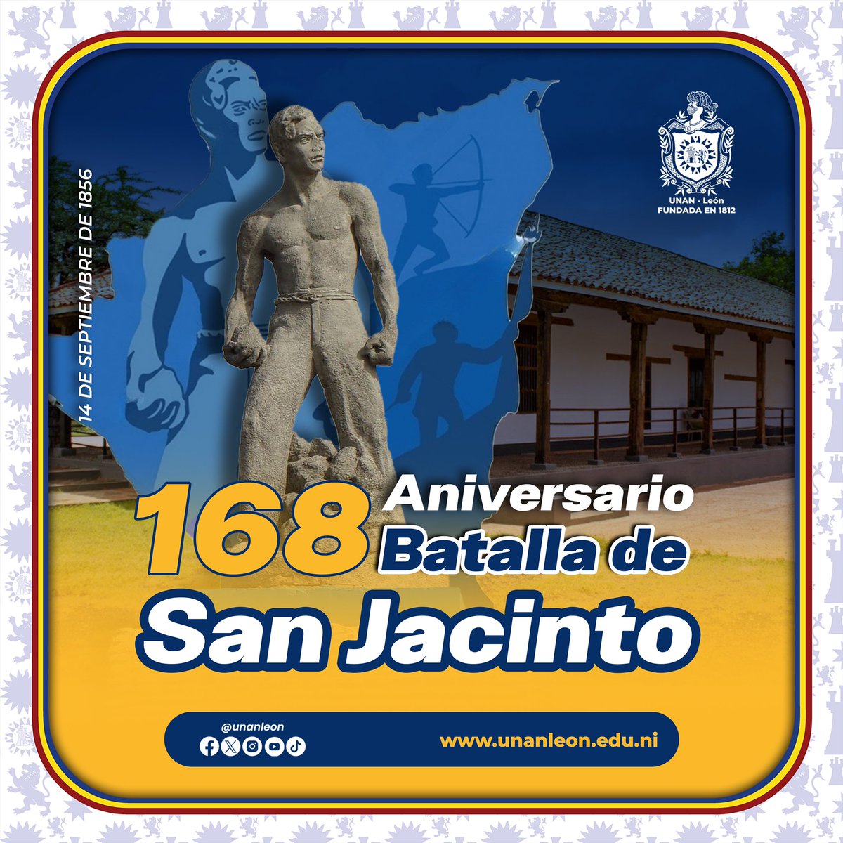 Desde la UNAN-León conmemoramos esta fecha histórica que marca el heroísmo y la valentía del pueblo nicaragüense, defendiendo la soberanía Nacional de la Patria Bendita y Libre.

#AmoraNicaragua