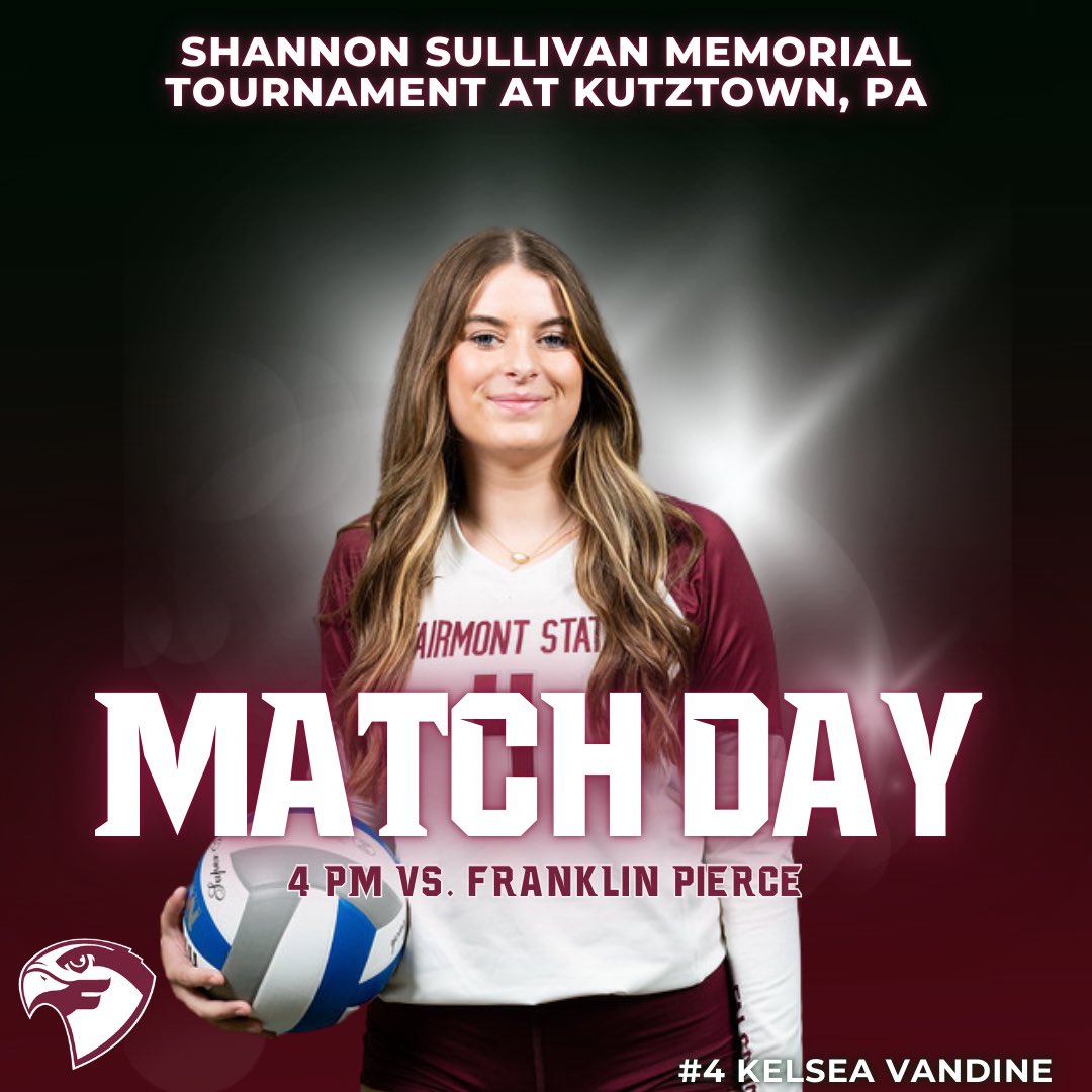 It’s a Falcon Volleyball Match Day!  It’s the Final Day of the Shannon Sullivan Memorial Tournament at Kutztown University!  Fairmont State will take on Franklin Pierce at 4 pm!

📍 Keystone Arena, Kutztown, PA
⏰ 4 pm
🎥 kubears.com/sports/2022/3/…
📈 kubears.com/sidearmstats/w…