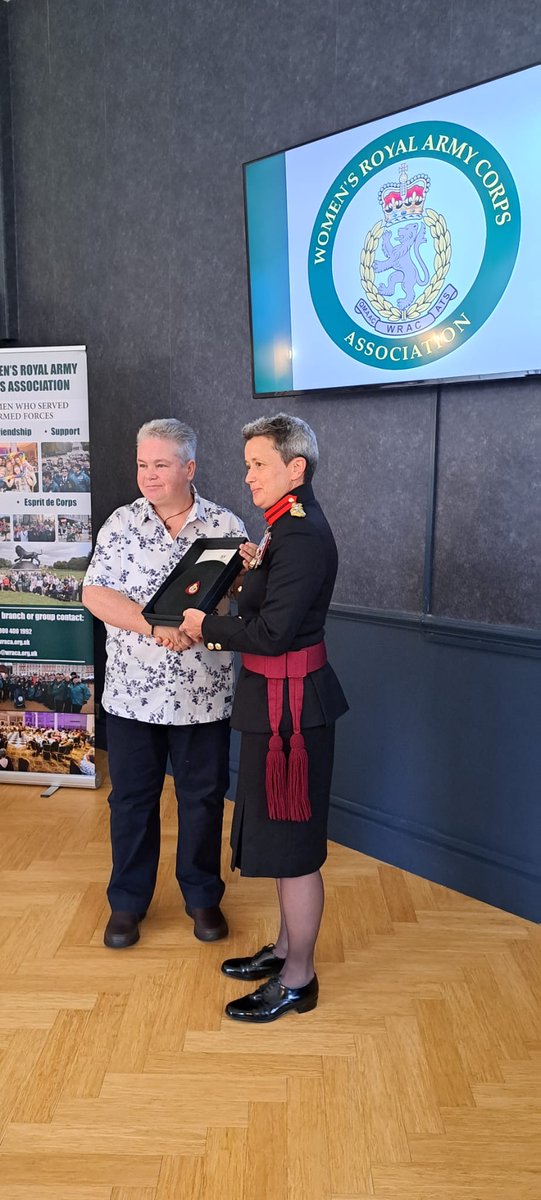 Today the WRAC Association began to restore berets &amp; cap badges to members of our LGBT community dismissed prior to 2000. We are proud to have welcomed Lu Tait back to the WRAC family and delighted that Brig. Clare Phillips CBE was able to present Lu with her beret and cap badge.