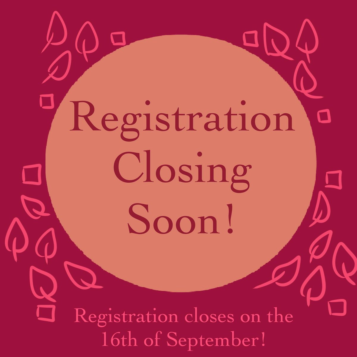 Registrations for the conference are closing soon on the 16th! Make sure to register so you can attend😊