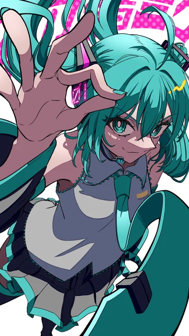 #皆さんラフと塗った後を見せてくださいカッコイイミクちゃん! 