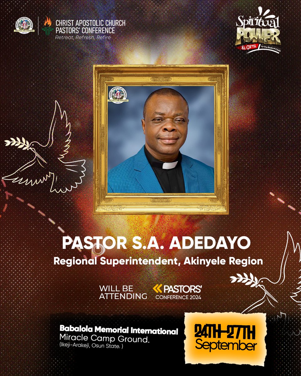 cacakinyelenews's tweet photo. The Superintendent, Akinyele Region, Pastor S.A Adedayo is ready for the 2024 Pastors' Conference.

Are you ready???

#CacAkinyeleNews
#AkinyeleRegionNews
#AkinyeleRegion
#ARnews
#CacyofAkinyeleRegion
#CacyofAkinyeleNews
#CacPastorsConference
#PastorsConference https://t.co/Q8lmXoeQql