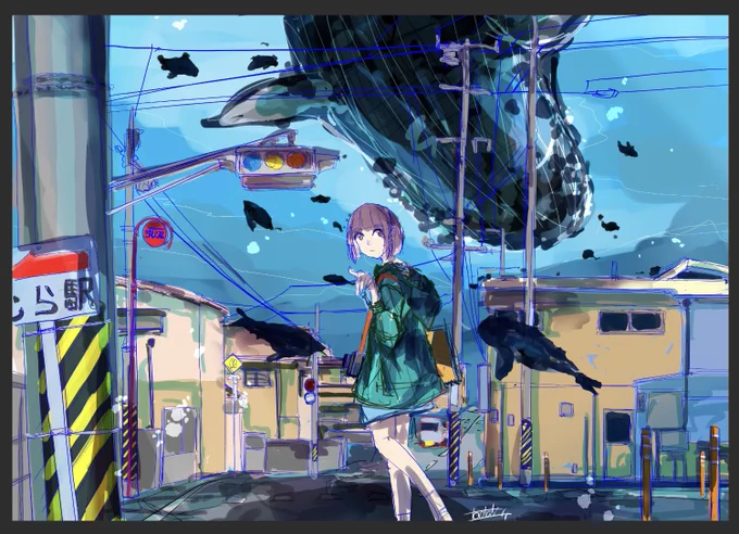 #皆さんラフと塗った後を見せてください 