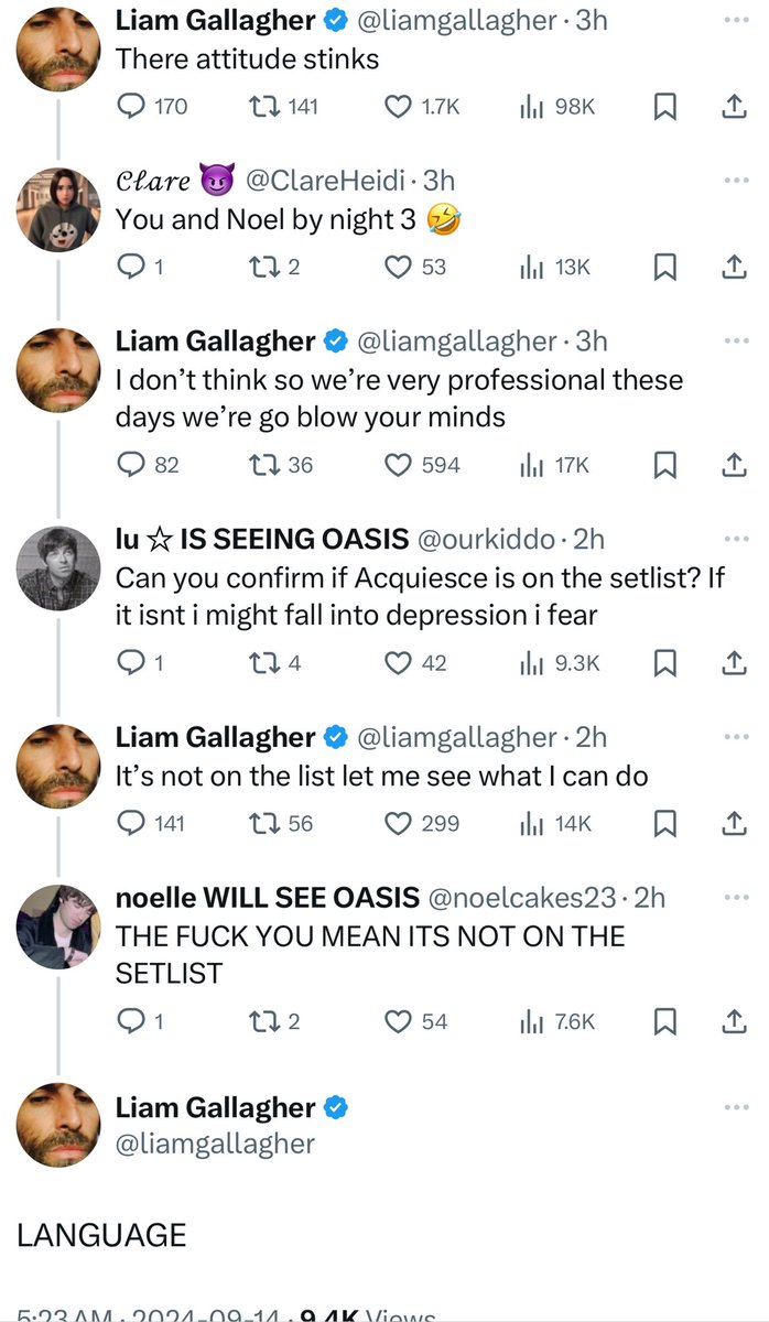 Liam Gallagher truly is one of our best posters.