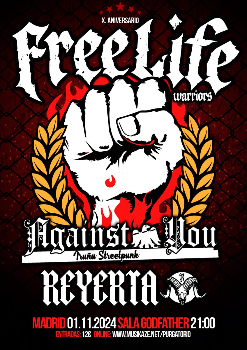 1 de noviembre en Vallekas,quedan muy pocas entradas. Pillala antes de que sea tarde!

entradas.purgatorioproducciones.com/web/?menu=138&…