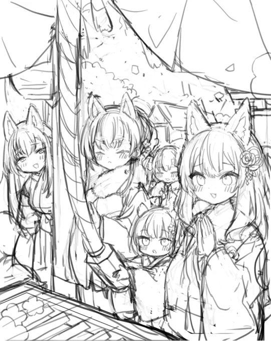 #皆さんラフと塗った後を見せてください 