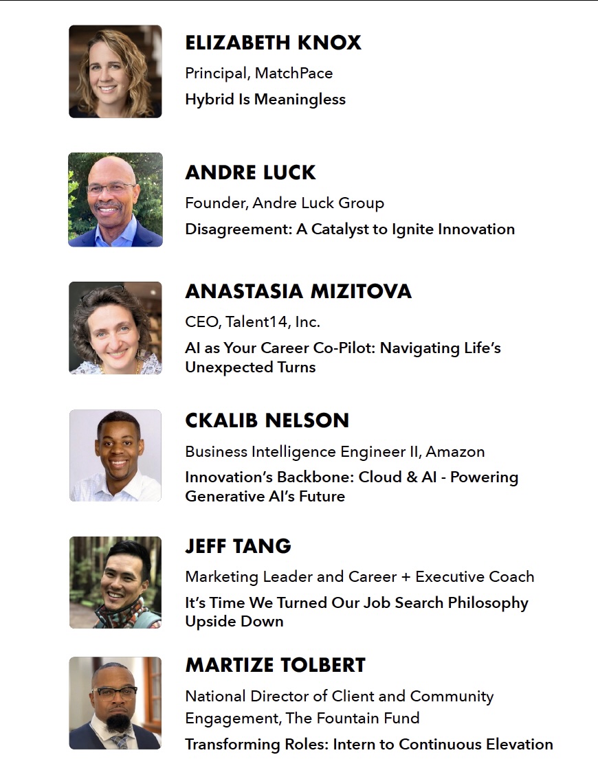 It's almost here! Next week is your chance to hear from incredible local leaders about the future of work. Want a preview? Explore the speaker and their talk titles below! 

Need tickets? There's still time: eventbrite.com/e/disrupthrcha…