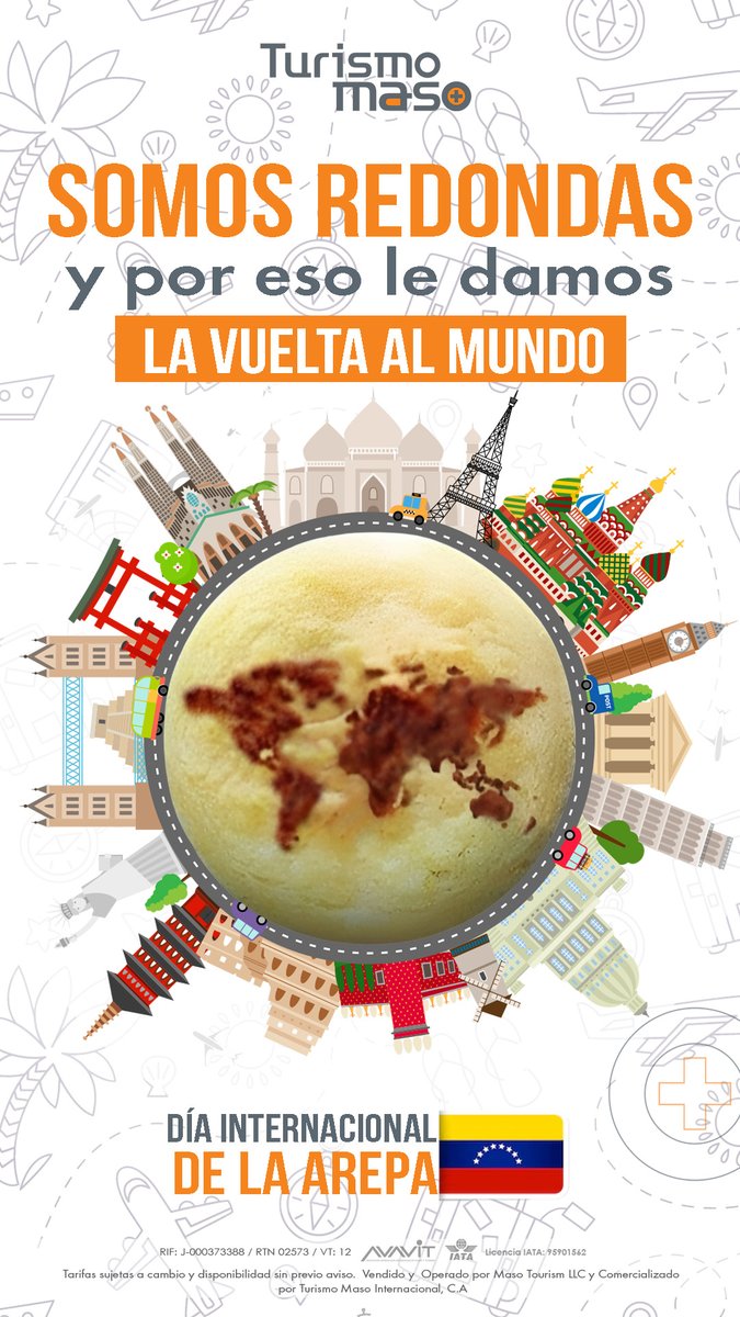 Turismo_Maso's tweet photo. La Arepa es de Venezuela

Cada segundo sábado del mes de septiembre, se celebra el Día Mundial de la Arepa y en @turismo.maso nos llenamos de sabor viajero para conectarte con el mundo.

Cuéntanos cuál es tu arepa preferida

#DíaMundialDeLaArepa https://t.co/P4ON97gLFI