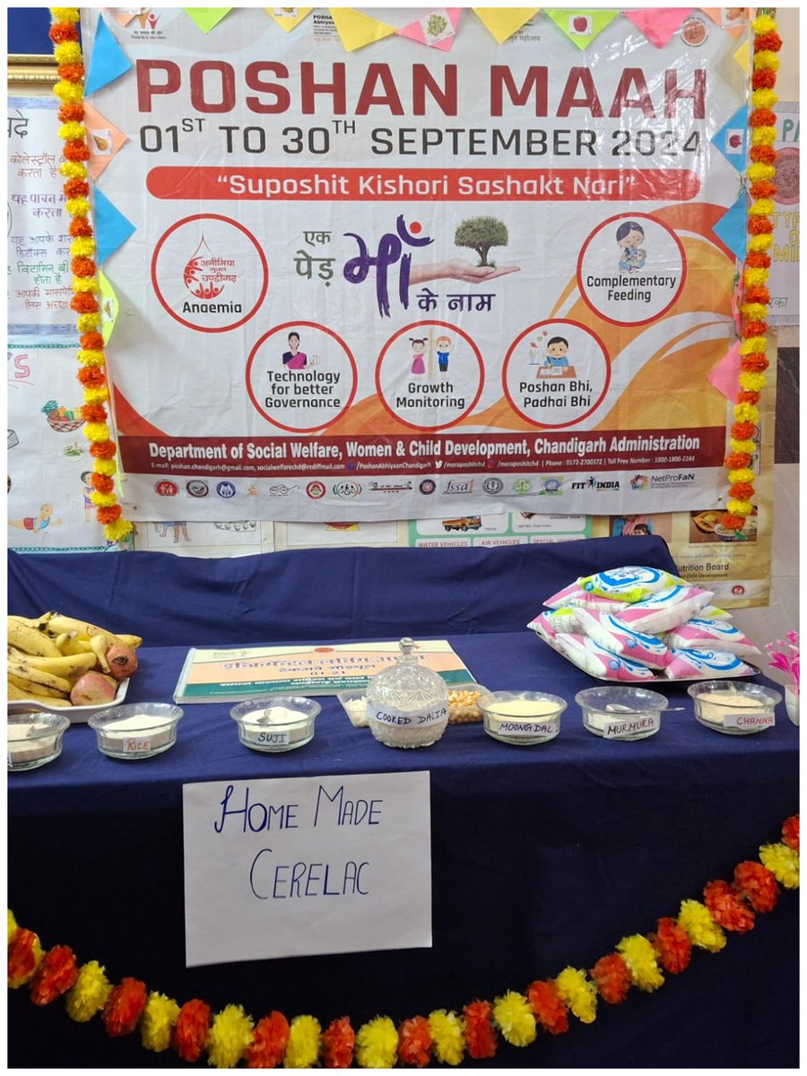 meraposhitchd's tweet image. As part of #PoshanMaah, a valuable lecture and demonstration on Complementary Feeding was held at the Anganwadi Centre, Sector-30. Beneficiaries gained practical insights on nutritious complementary foods to support child health and growth. 
#ComplementaryFeeding