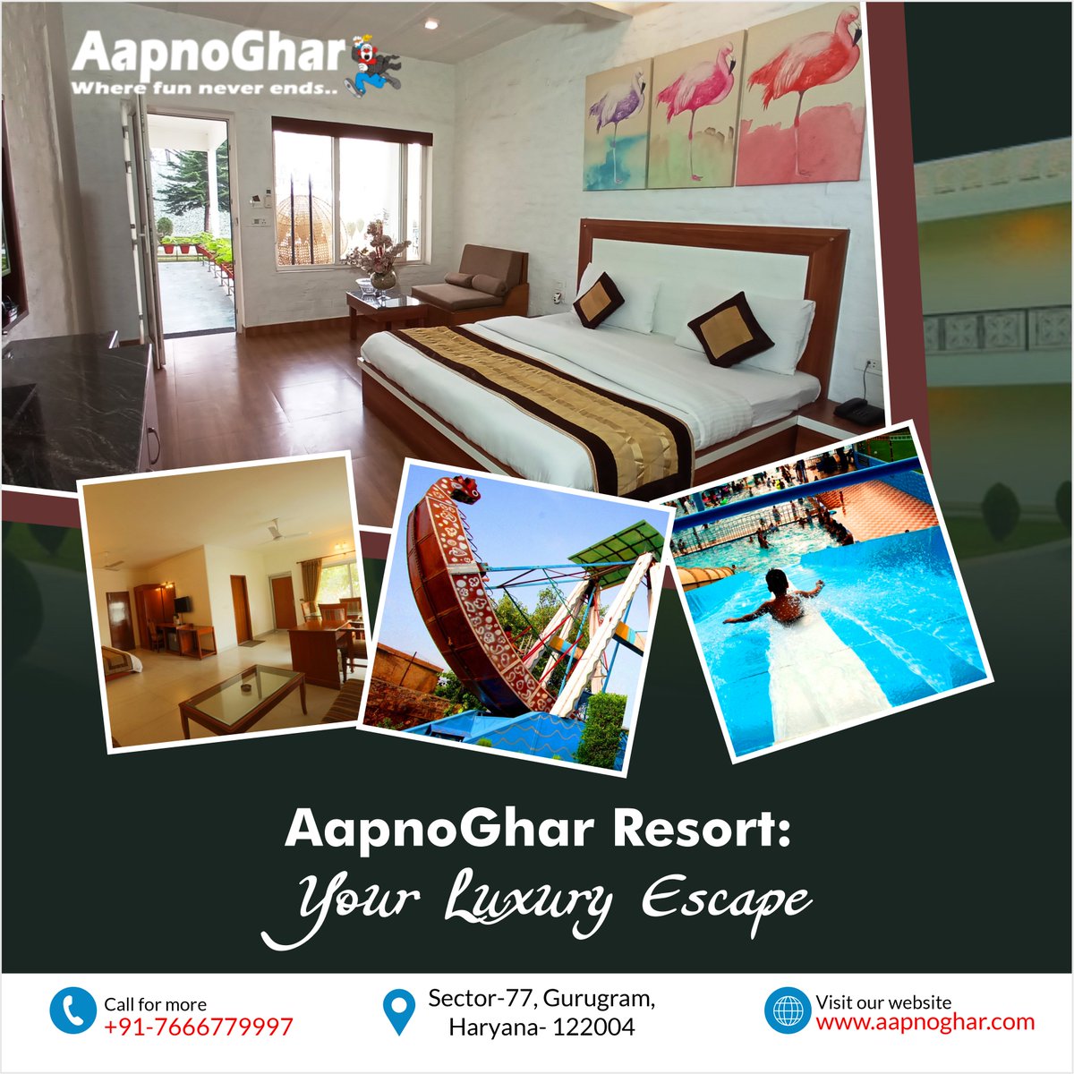 Escape the ordinary at #aapnoghar #resort, where #luxury meets relaxation. Enjoy our lavish #rooms, energetic poolside #events, and awe-inspiring views. Reserve your stay today and treat yourself to the ultimate luxurious #experience!
🌐aapnoghar.com📲7666779997
#family