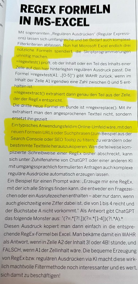 Alona Demchyk (@alonademchyk) on Twitter photo Es ist ab jetzt möglich regex in Excel zu verwenden und somit komplexe Formel zu erstellen. Wer, wie ich, regex nicht so oft einsetzt, kann sich Hilfe von ChatGPT holen.
Liebes
<a href="/websiteboosting/">Website Boosting</a> Team, danke für die praktischen Einblicke!
#seo #excel Es ist ab jetzt möglich regex in Excel zu verwenden und somit komplexe Formel zu erstellen. Wer, wie ich, regex nicht so oft einsetzt, kann sich Hilfe von ChatGPT holen.
Liebes
<a href="/websiteboosting/">Website Boosting</a> Team, danke für die praktischen Einblicke!
#seo #excel