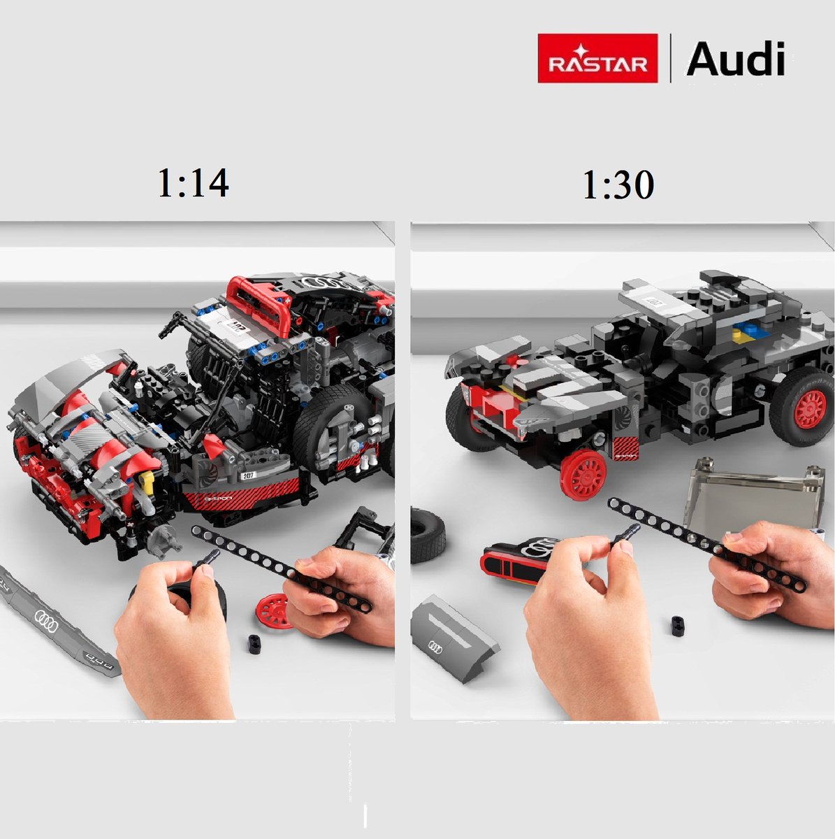 Building blocks also have parent-child models? Rastar Audi Q E-tron, different scales fully meet your sense of ecperience.#buildingblocks #audicars