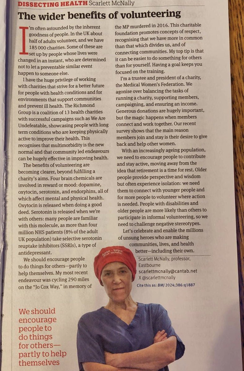 Tim Smith (@timsmithyorks) on Twitter photo Why volunteering is good for you…
Delighted to see <a href="/thejocoxway/">The Jo Cox Way</a> mentioned in the <a href="/bmj_latest/">The BMJ</a> thanks to my fellow rider <a href="/scarlettmcnally/">Prof Scarlett McNally</a> 🚴🏼♂️🚴🏿♀️ Why volunteering is good for you…
Delighted to see <a href="/thejocoxway/">The Jo Cox Way</a> mentioned in the <a href="/bmj_latest/">The BMJ</a> thanks to my fellow rider <a href="/scarlettmcnally/">Prof Scarlett McNally</a> 🚴🏼♂️🚴🏿♀️