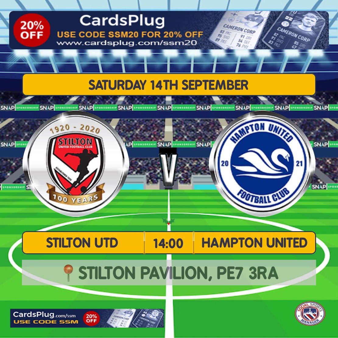 ‼️MATCHDAY‼️

🔴 Stilton United FC VS Hampton United
🗓 Saturday 14th September 
📍 Stilton Pavilion
🏆 League Fixture
⏰ 2PM KO 

All welcome 🔴⚽️👍🏻
