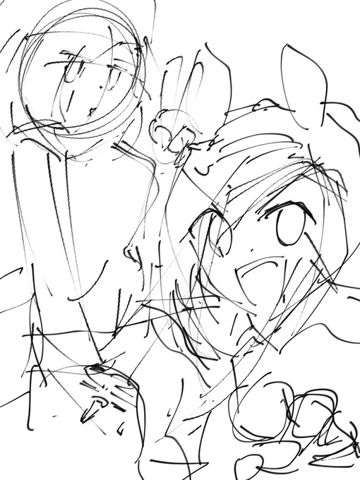 ごちゃごちゃ描いてる 