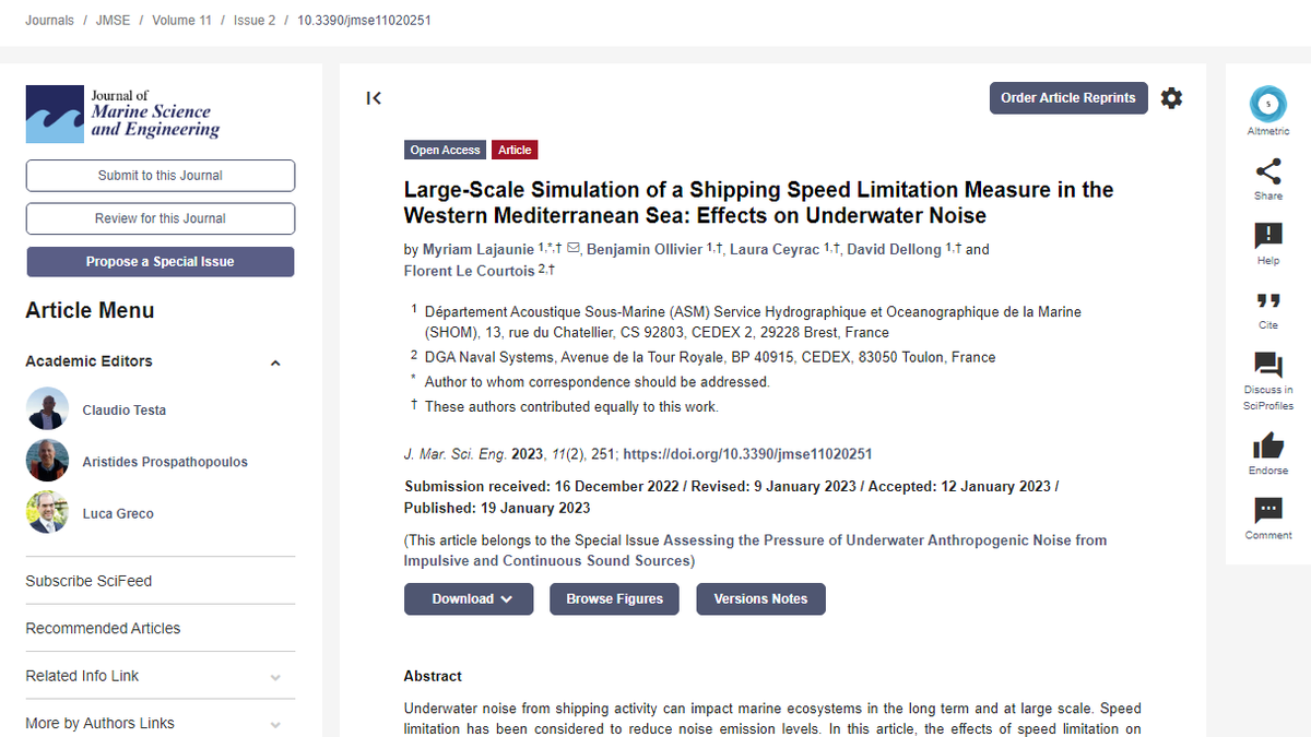 TedDu_mdpi's tweet photo. #CallforReading
Assessing the Pressure of #Underwater #Anthropogenic #Noise from Impulsive and Continuous #Sound Sources
https://t.co/78PMEKgaP6 via @JMSE_MDPI
Edited by Dr. Claudio Testa, Dr. Aristides Prospathopoulos, and Dr. Luca Greco @cnrisp #InstituteofOceanography https://t.co/Yy7jbrb0fT