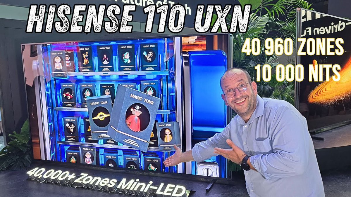 Didier Méance 🔌🔋🚙 (@dmeance) on Twitter photo Hisense 110" : 10 000 nits et 40 960 zones... ce monstrueux MiniLED arrive youtu.be/oA1QK0G8Lsw?si… via <a href="/YouTube/">YouTube</a> <a href="/DavidNogueira_3/">DavidNogueira_3</a>
<a href="/HisenseFrance/">Hisense France</a> #Hisense #TV #MiniLED #110UXN #Hisense110UXN #40960zones #110pouces #IFA2024 Hisense 110" : 10 000 nits et 40 960 zones... ce monstrueux MiniLED arrive youtu.be/oA1QK0G8Lsw?si… via <a href="/YouTube/">YouTube</a> <a href="/DavidNogueira_3/">DavidNogueira_3</a>
<a href="/HisenseFrance/">Hisense France</a> #Hisense #TV #MiniLED #110UXN #Hisense110UXN #40960zones #110pouces #IFA2024