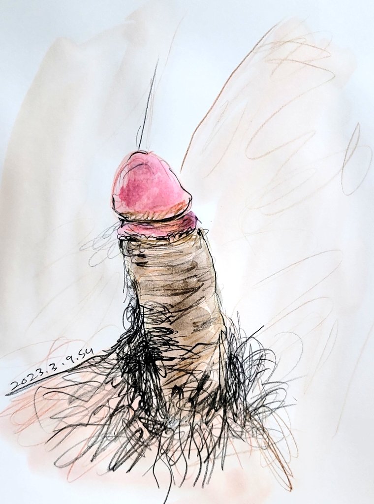 내가 좋아하는 본네추럴 노발좆상화 ! 사실 몇분 뒤엔 곧 발기할거긴 한데 이 찰나의 순간을 좋아하는편임. 흥분과 안정의 어느사이에 묘하게 서있는 느낌이 좋아서일지도 #섹트 #좆상화 #watercolour #예술