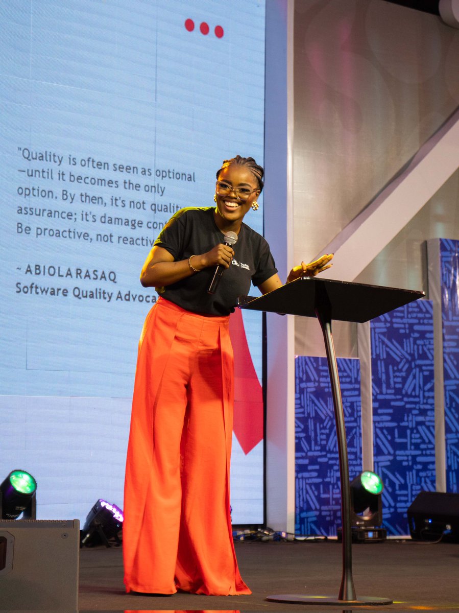 TestFest_'s tweet image. Meet Abiola Rasaq, the Convener of #TestFest 😎

Her keynote address was like a mic drop moment - emphasizing the importance of quality in tech like a boss! And can we talk about that documentary that came before? Mind Blown!!!

What was your key takeaway from her key note?