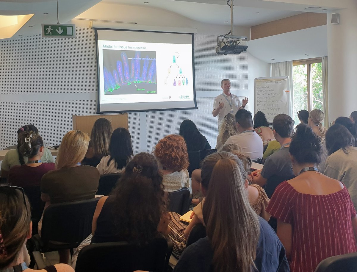 HydraSchool's tweet image. Now @kim_bak_jensen introduces another paradigm stem cell system: the intestine, which Kim claims is the most beautiful part of the body*. He treats us to a masterclass in how to design a good experiment and how to critically analyse data.
#SCSS2024
*citation needed