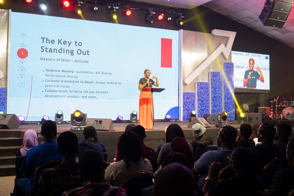 TestFest_'s tweet image. Meet Abiola Rasaq, the Convener of #TestFest 😎

Her keynote address was like a mic drop moment - emphasizing the importance of quality in tech like a boss! And can we talk about that documentary that came before? Mind Blown!!!

What was your key takeaway from her key note?
