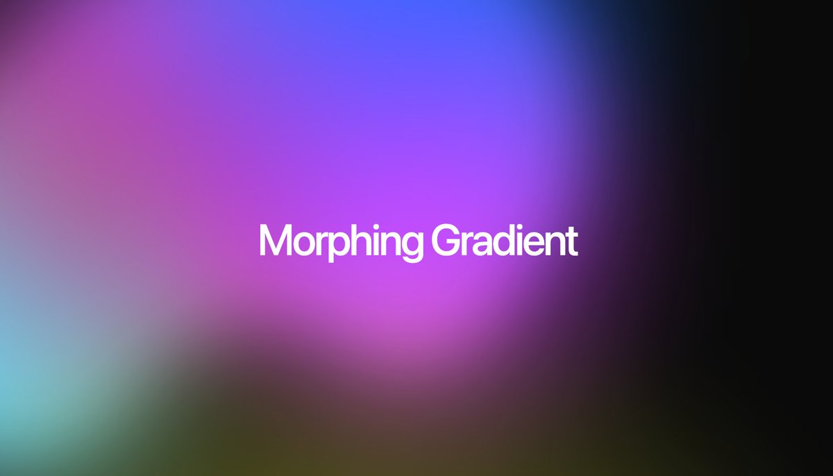 stunning_ui's tweet photo. Transform your screen with a mesmerizing morphing gradient!

🌈 This elegant animation brings your visuals to life with a stunning shifting background. Dive into the magic and explore the possibilities!

<https://t.co/Tc3vB5J0u2>

#Animation #Design #Gradient https://t.co/MSyvV4gNth